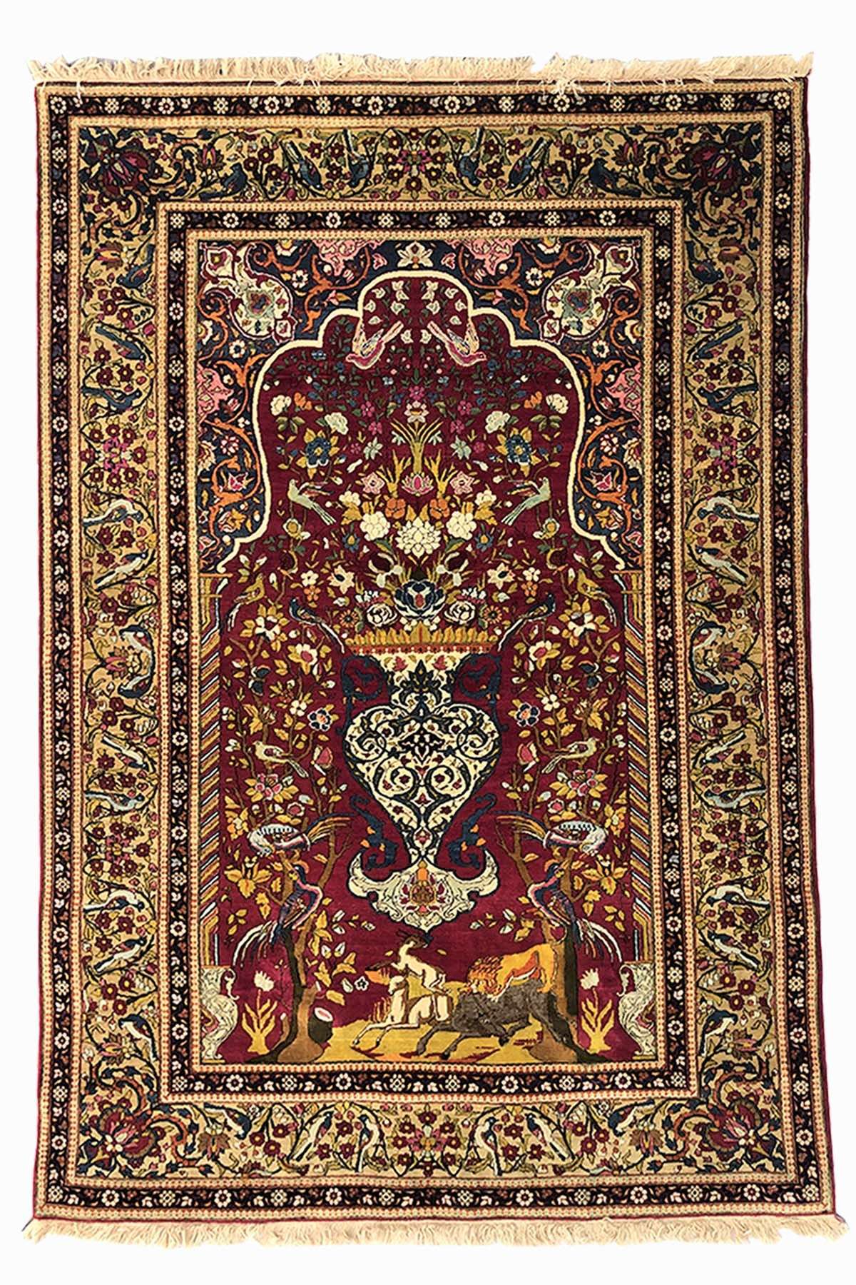 Antique Prayer Rug - Tehran Vase Design - 2.2 x 1.5 m