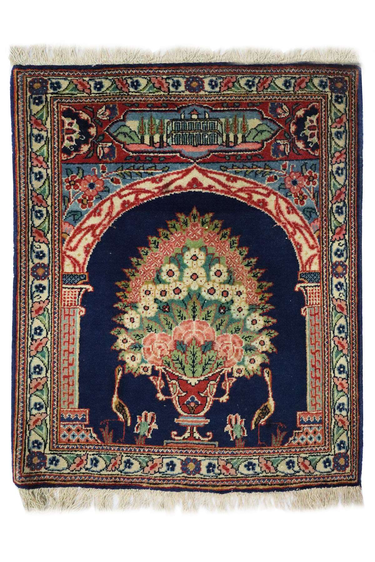 Antique Kashan Rug - Decorative Mini Rug