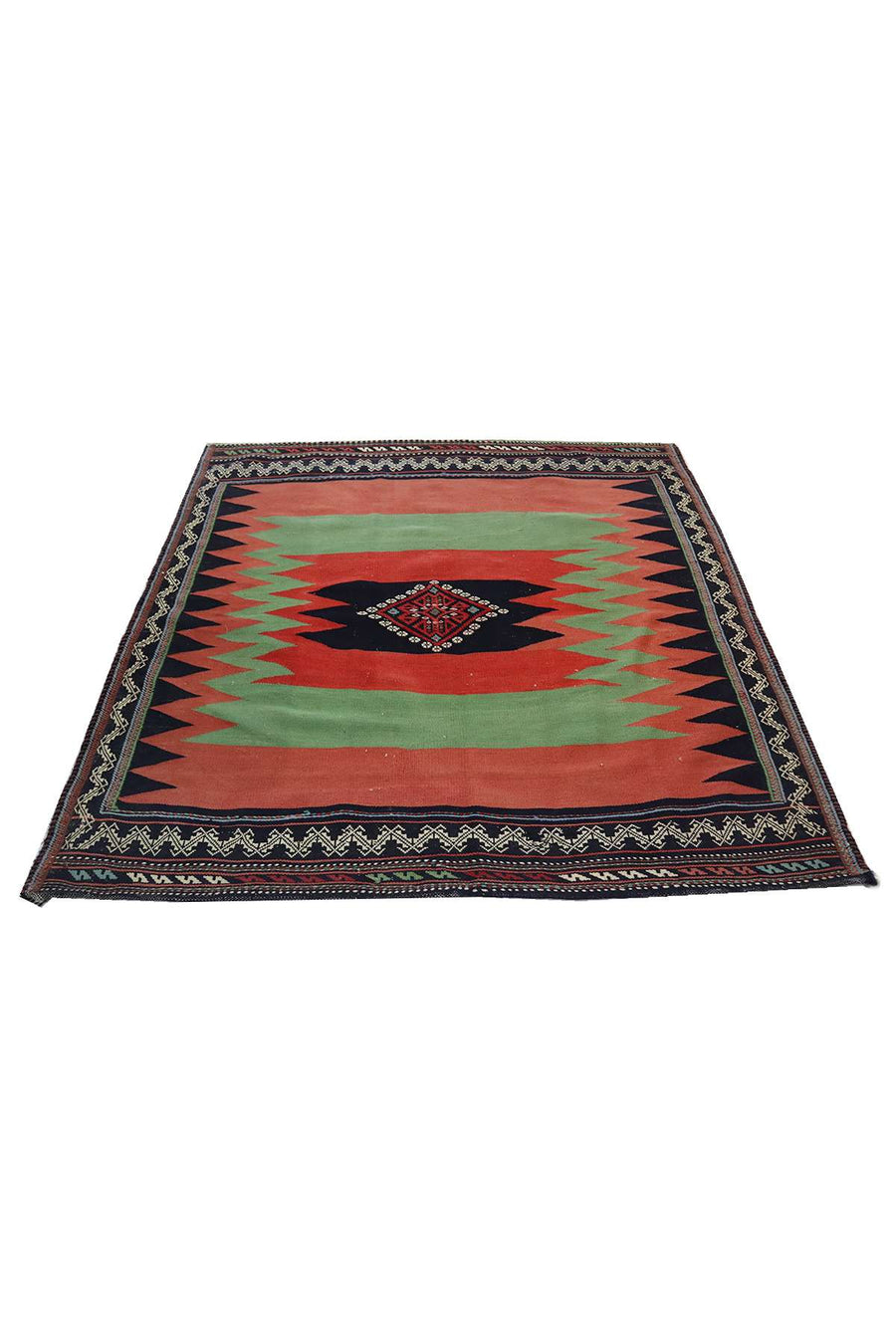 Vintage Afshar Sofreh - Persian Flat-Weave Rug - 1.4 x 1.31 m