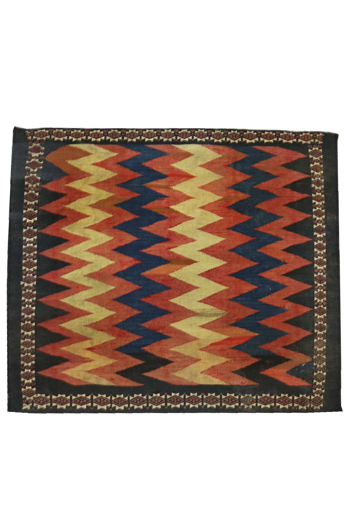 Retro Afshar Sofreh - Persian Flat-Weave Rug - 1.08 x 0.91 m