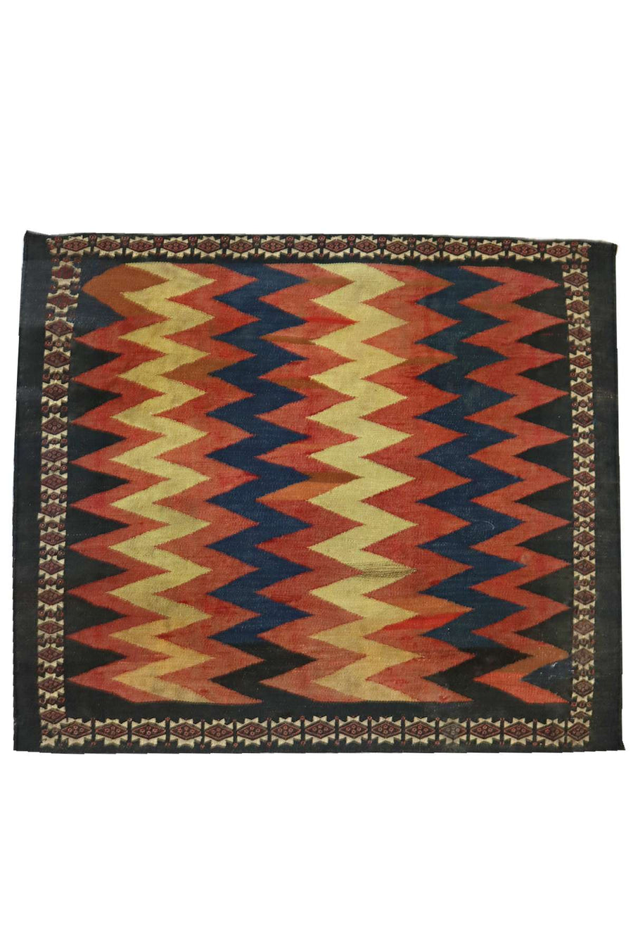 Retro Afshar Sofreh - Persian Flat-Weave Rug - 1.08 x 0.91 m