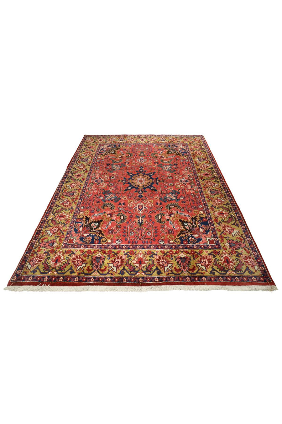 Persian Tribal Rug - Mustard & Coral Tones - 2 x 1.5 m