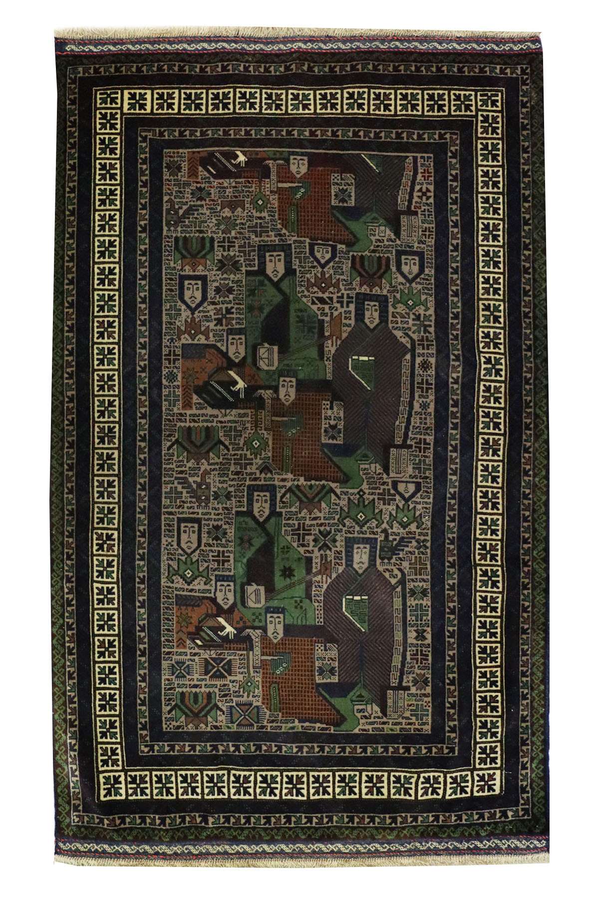 Handmade Pictorial Rug - 1.4 x 0.8 m