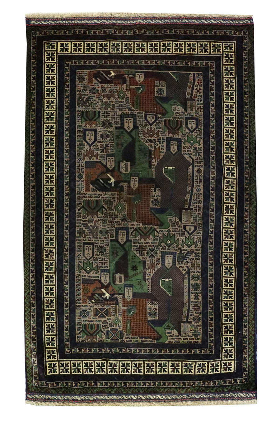 Handmade Pictorial Rug - 1.4 x 0.8 m