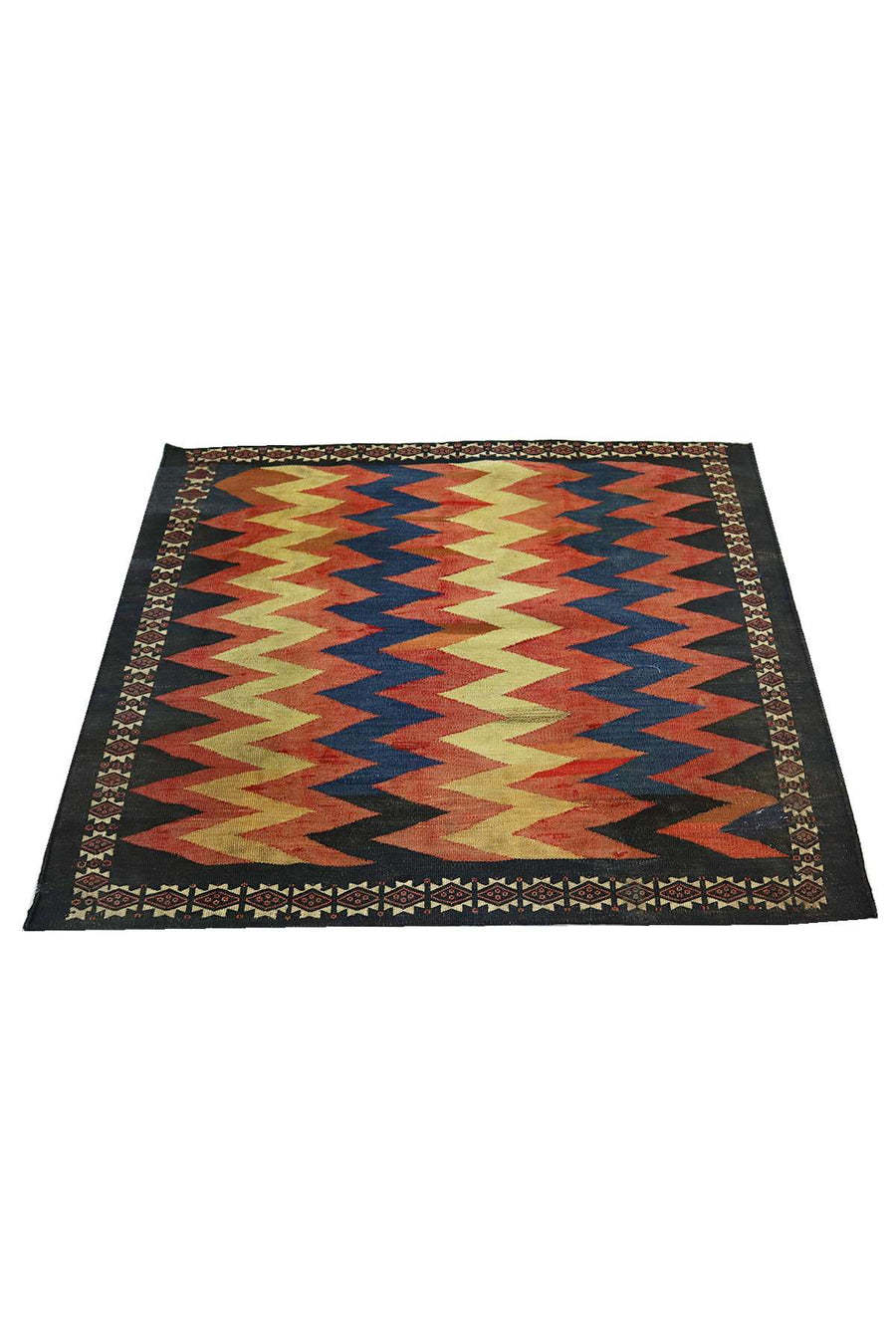 Retro Afshar Sofreh - Persian Flat-Weave Rug - 1.08 x 0.91 m