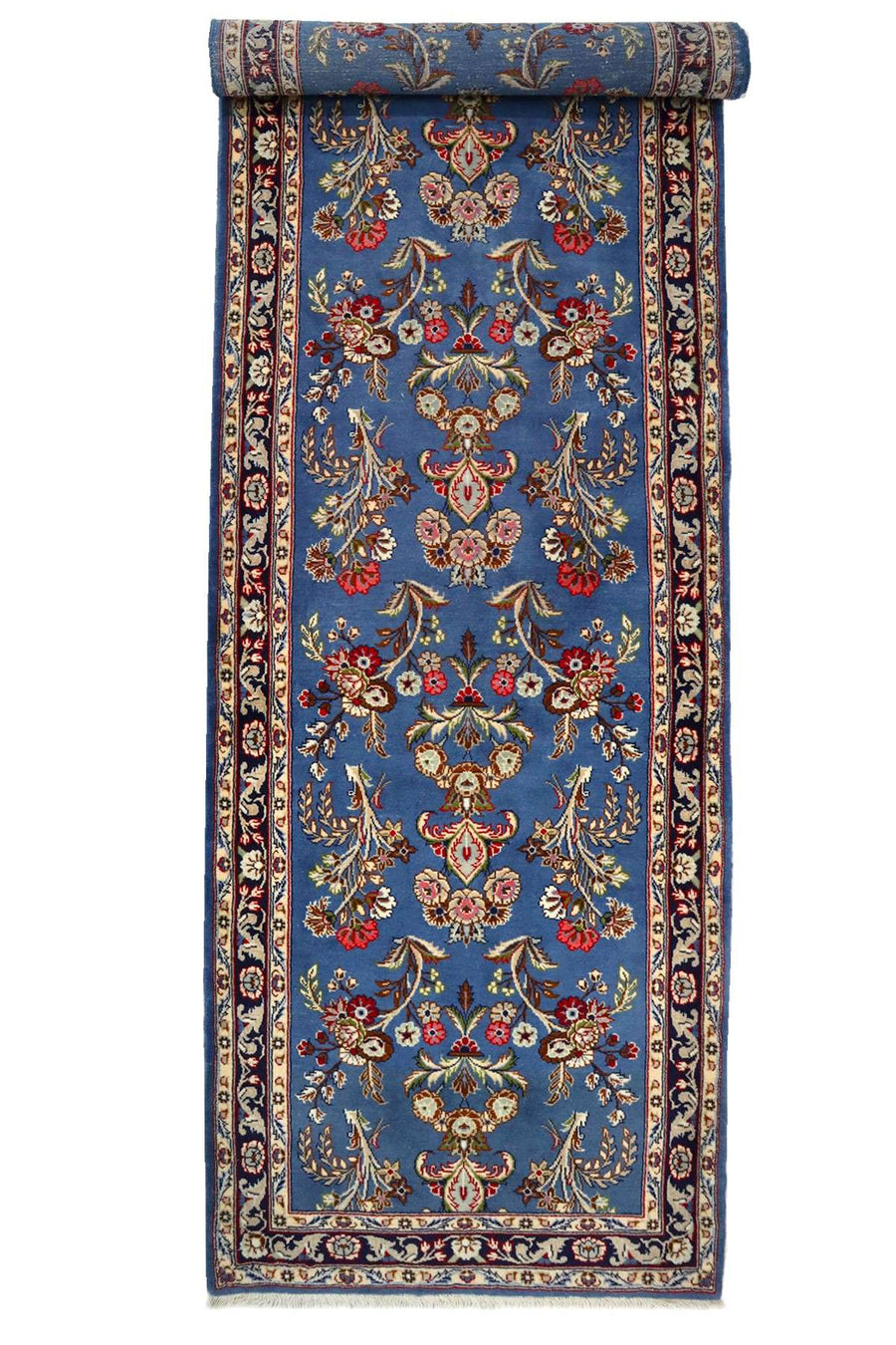 Persian Runner Botanical Pattern - Royal Blue - 3.15 x 0.95 m