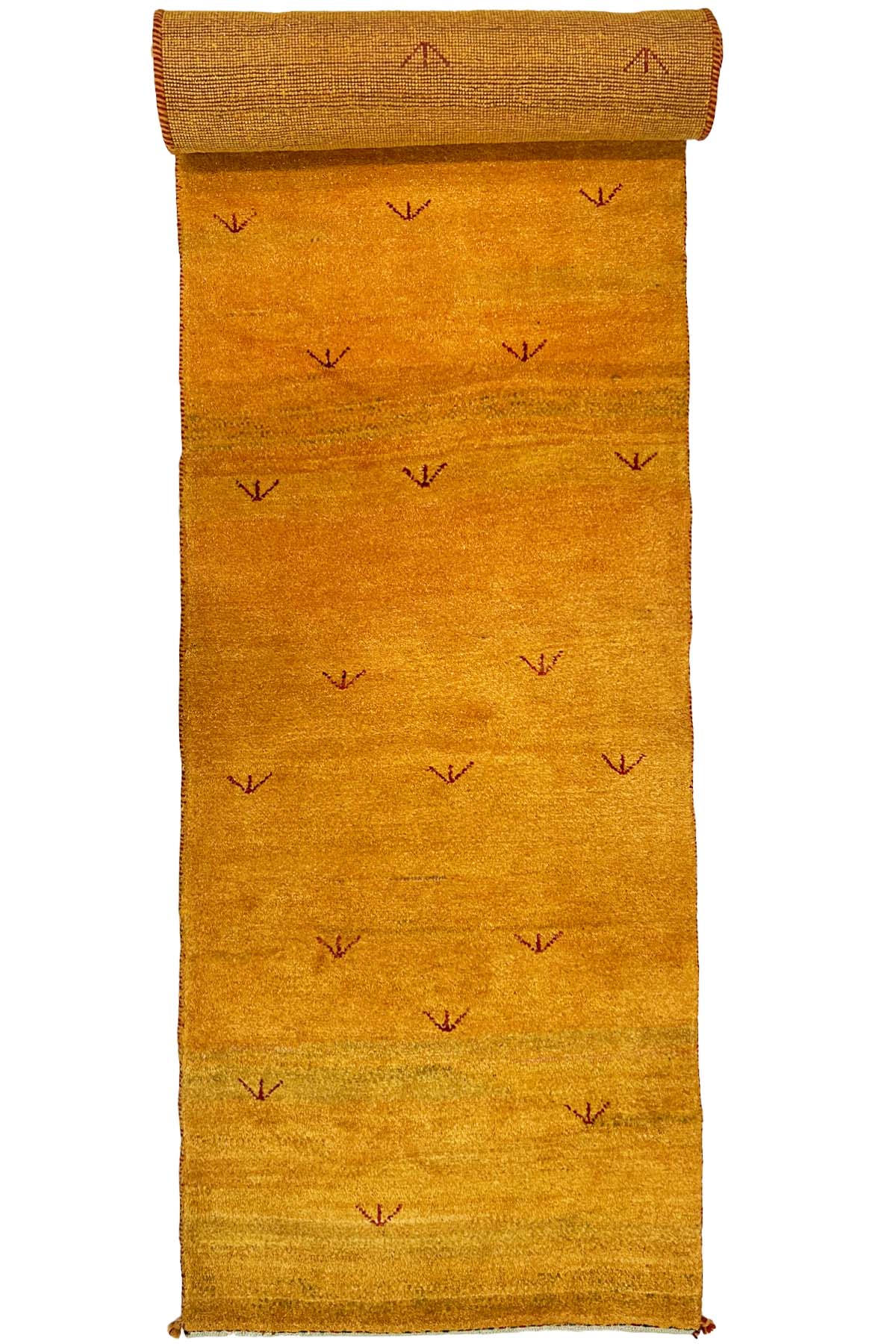 Persian Gabbeh Runner Bird Footprints - 2.75 x 0.75 m