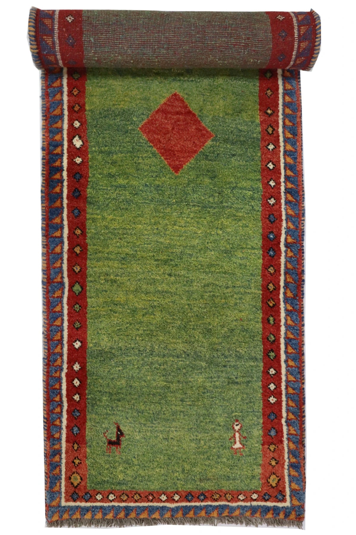 Gabbeh Runner Green Tones - 2.8 x 0.95 m