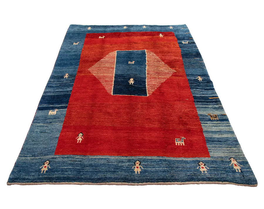 Persian Gabbeh Rug Tribal Motives - 2.85 x 2 m