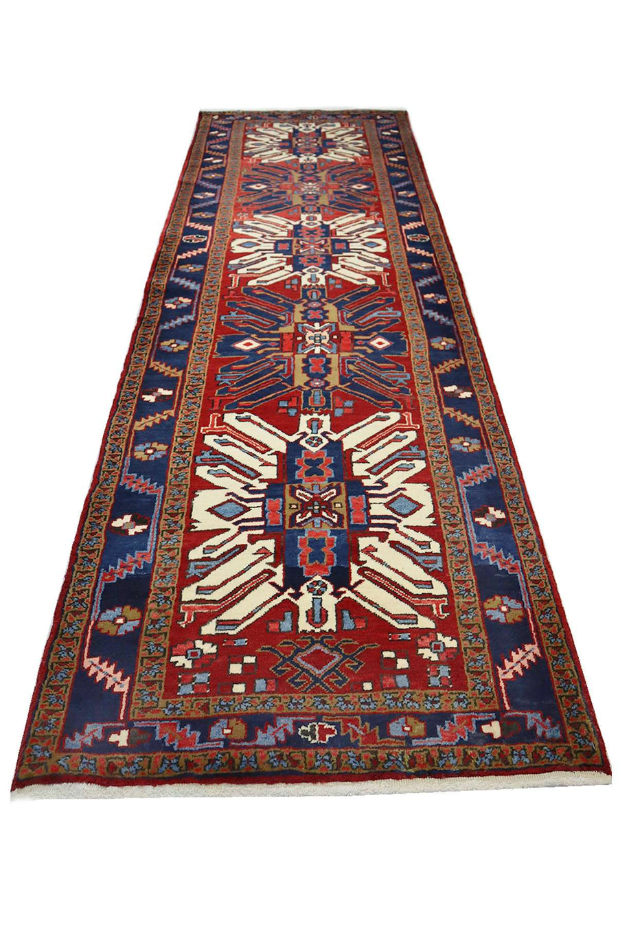 Azerbaijan Tribal Hallway Runner - 3.35 x 0.97 m
