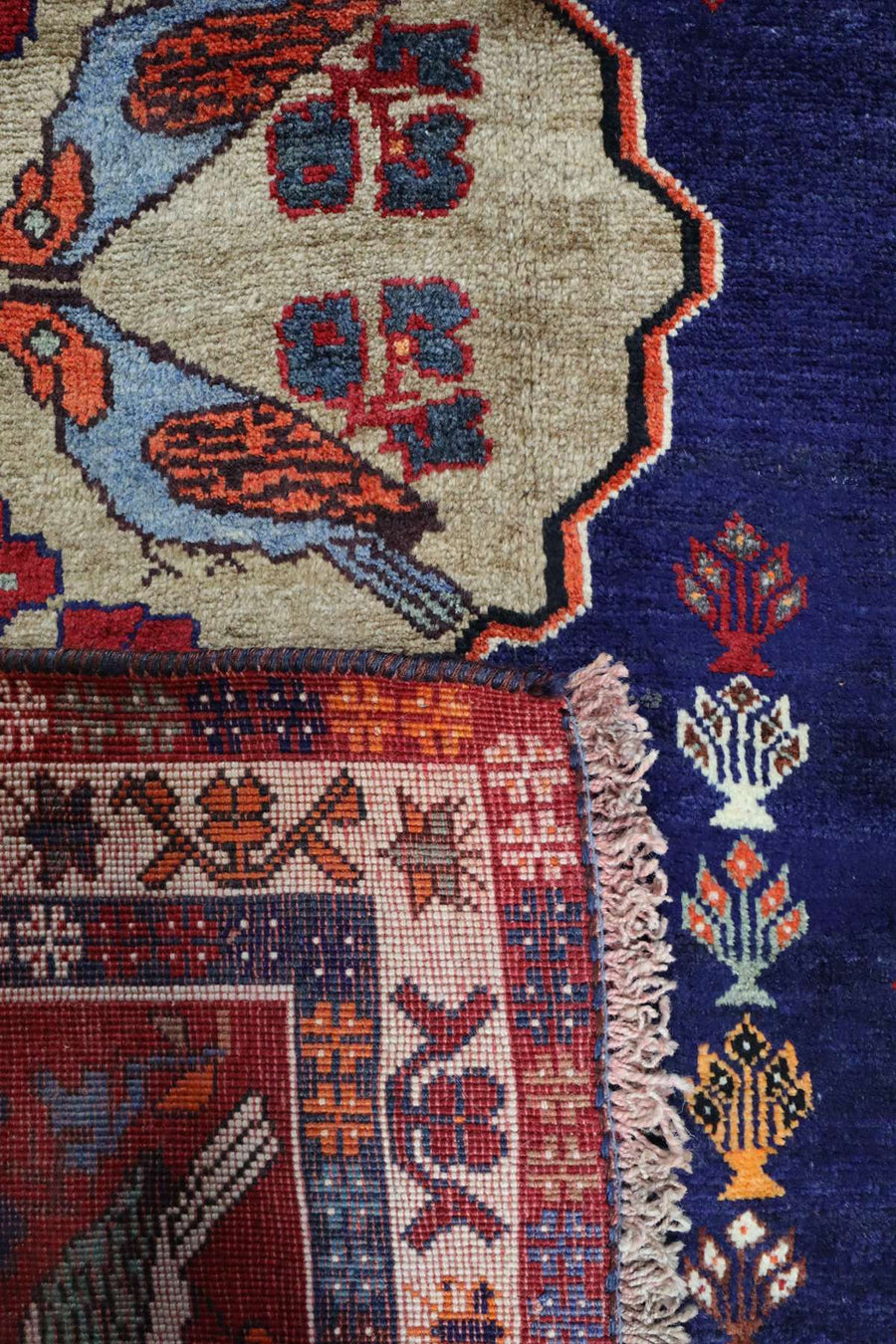 Persian Tribal Rug - Navy Blue Field - 2.6 x 1.7 m