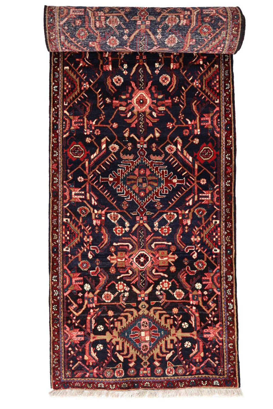 Vintage Heriz Runner Organic Dyed - 3.75 x 0.9 m