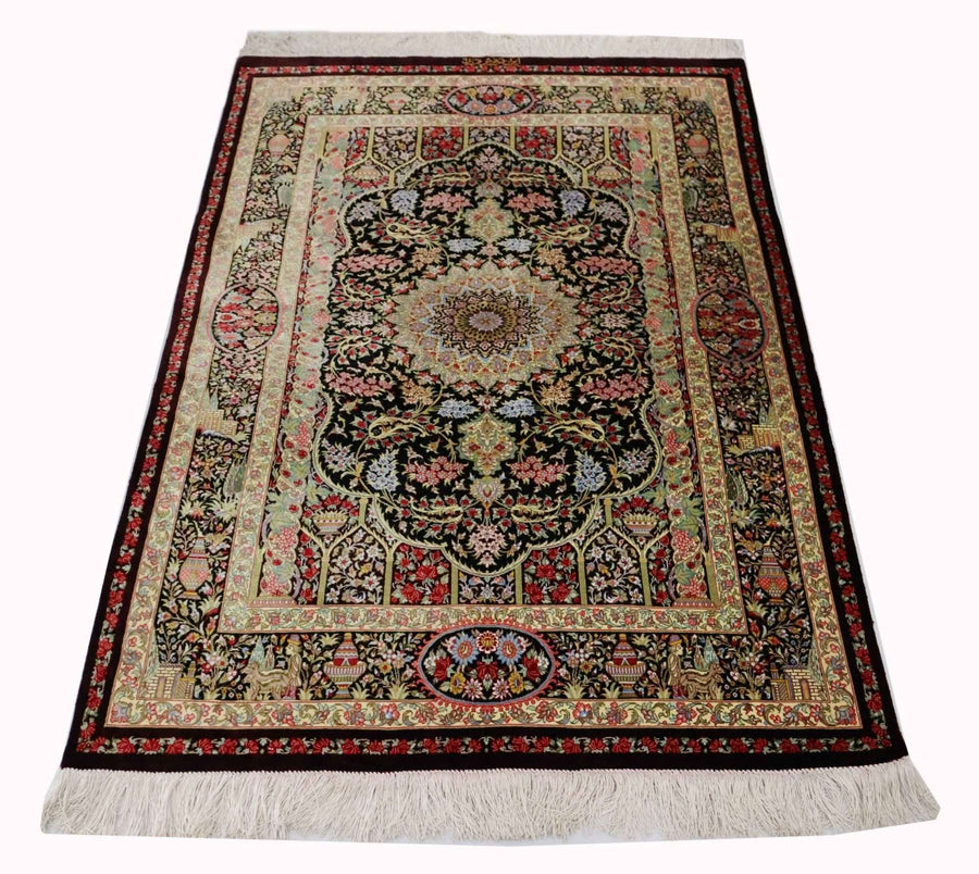 Qum Silk Rug - 1.52 x 1 m
