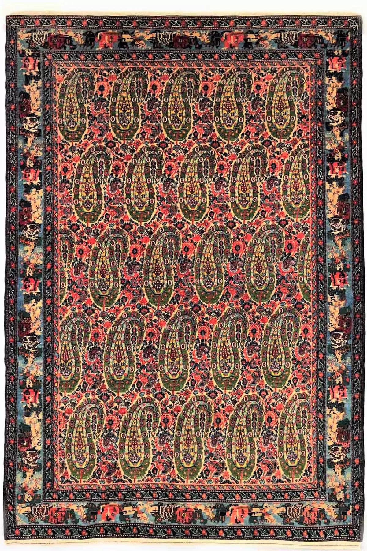 Antique Persian Boteh Rug - 2.12 × 1.45 m