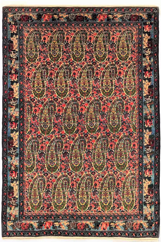 Antique Persian Boteh Rug - 2.12 × 1.45 m