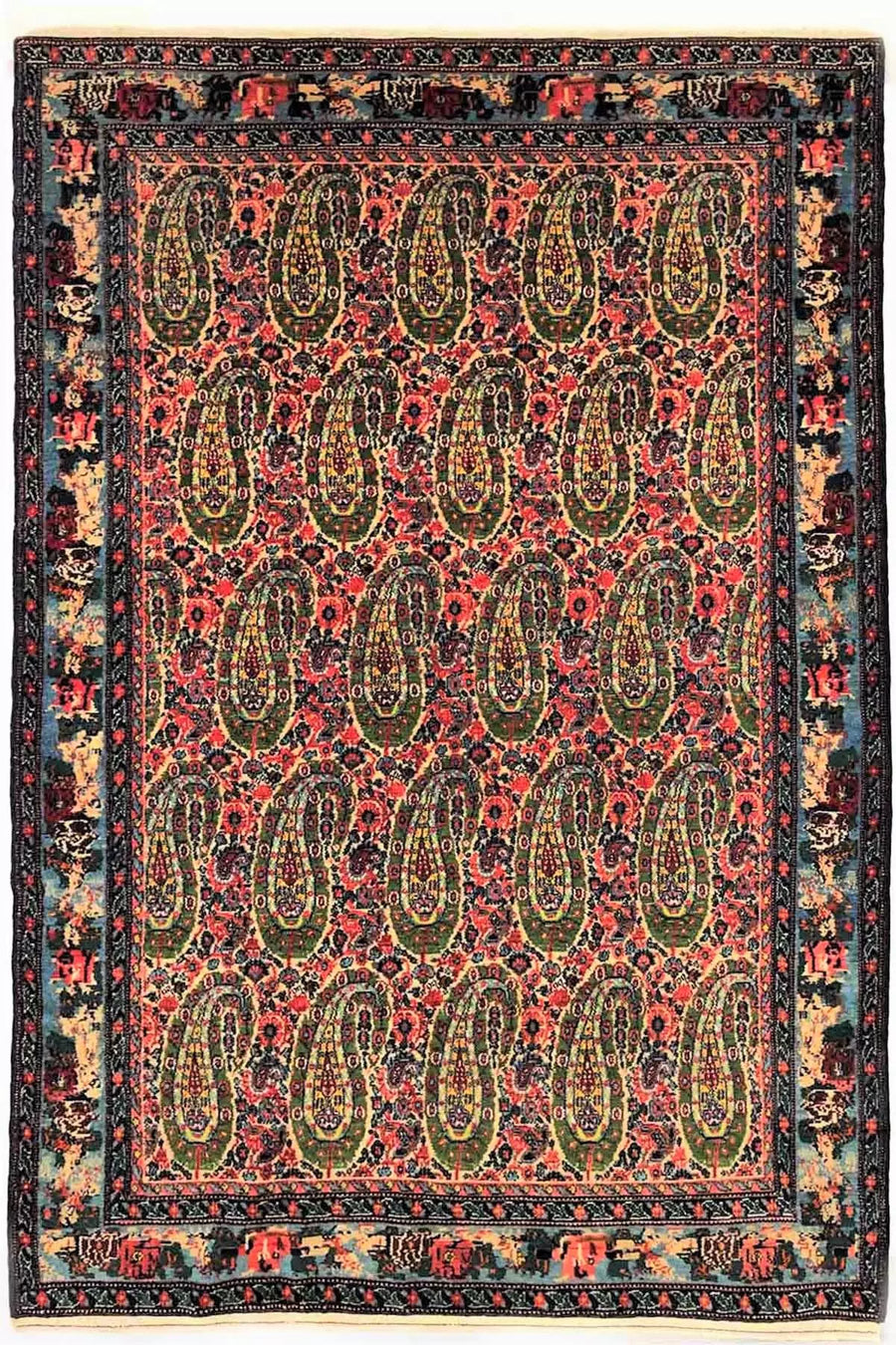 Antique Persian Boteh Rug - 2.12 × 1.45 m