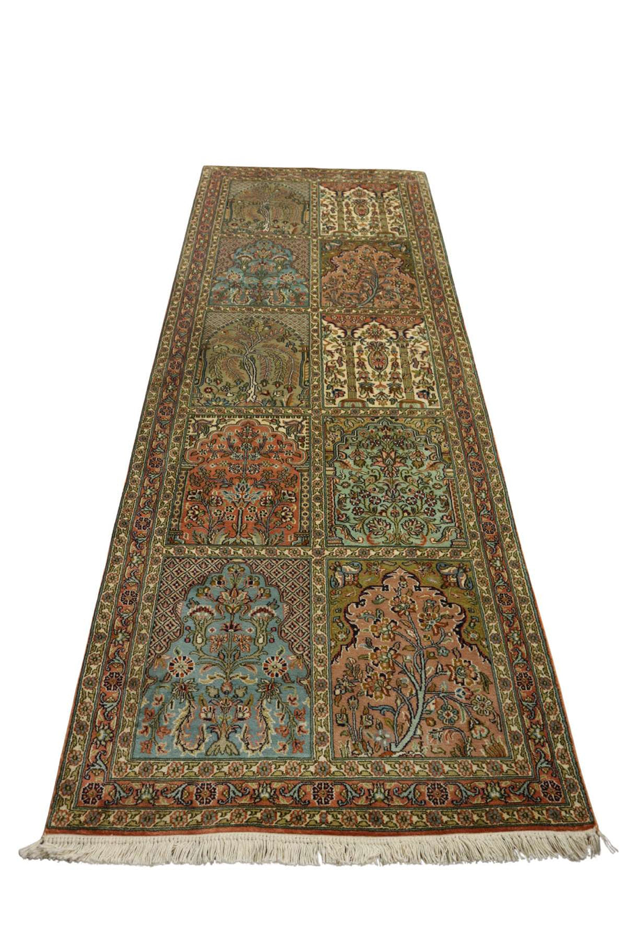 Luxurious Silk Hallway Runner - 2.25 x 0.76 m