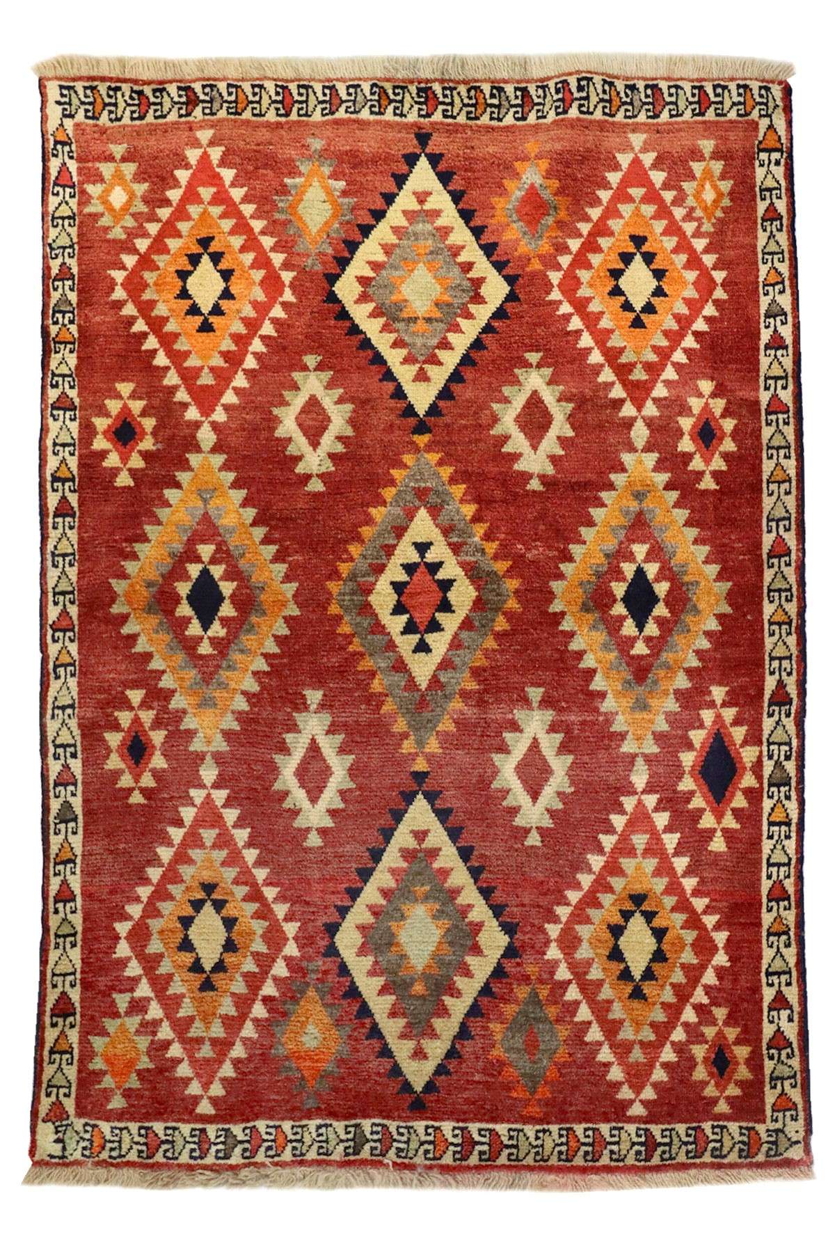 Retro Qashqai Gabbeh Rug - 1.55×1.17 m