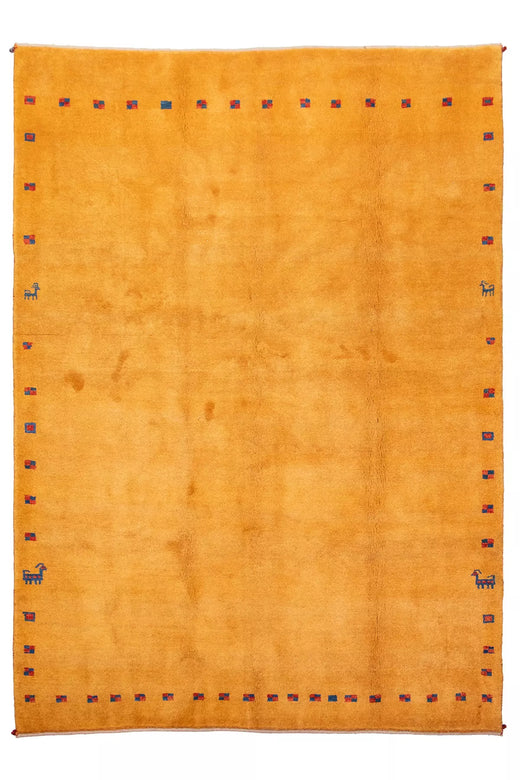 Minimalistic Gabbeh Rug Turmeric Color - 2.84 x 2.05 m