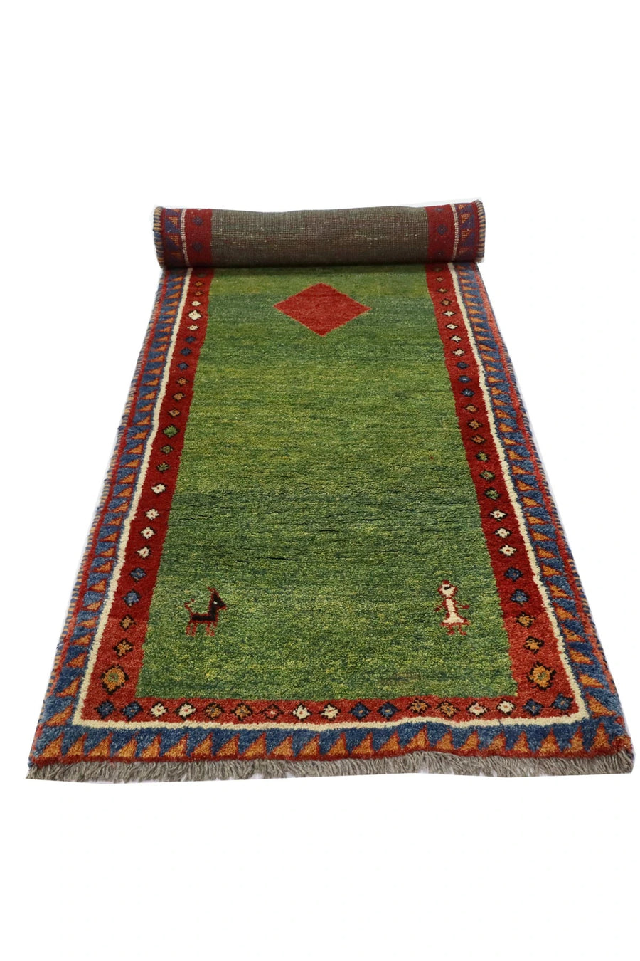 Gabbeh Runner Green Tones - 2.8 x 0.95 m