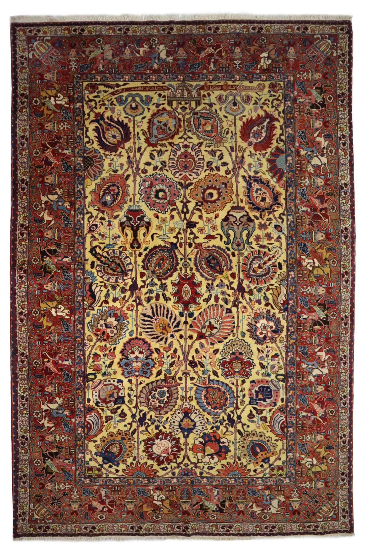 Classic Tabriz Rug - Pictorial Borders - 2.88 x 1.6 m