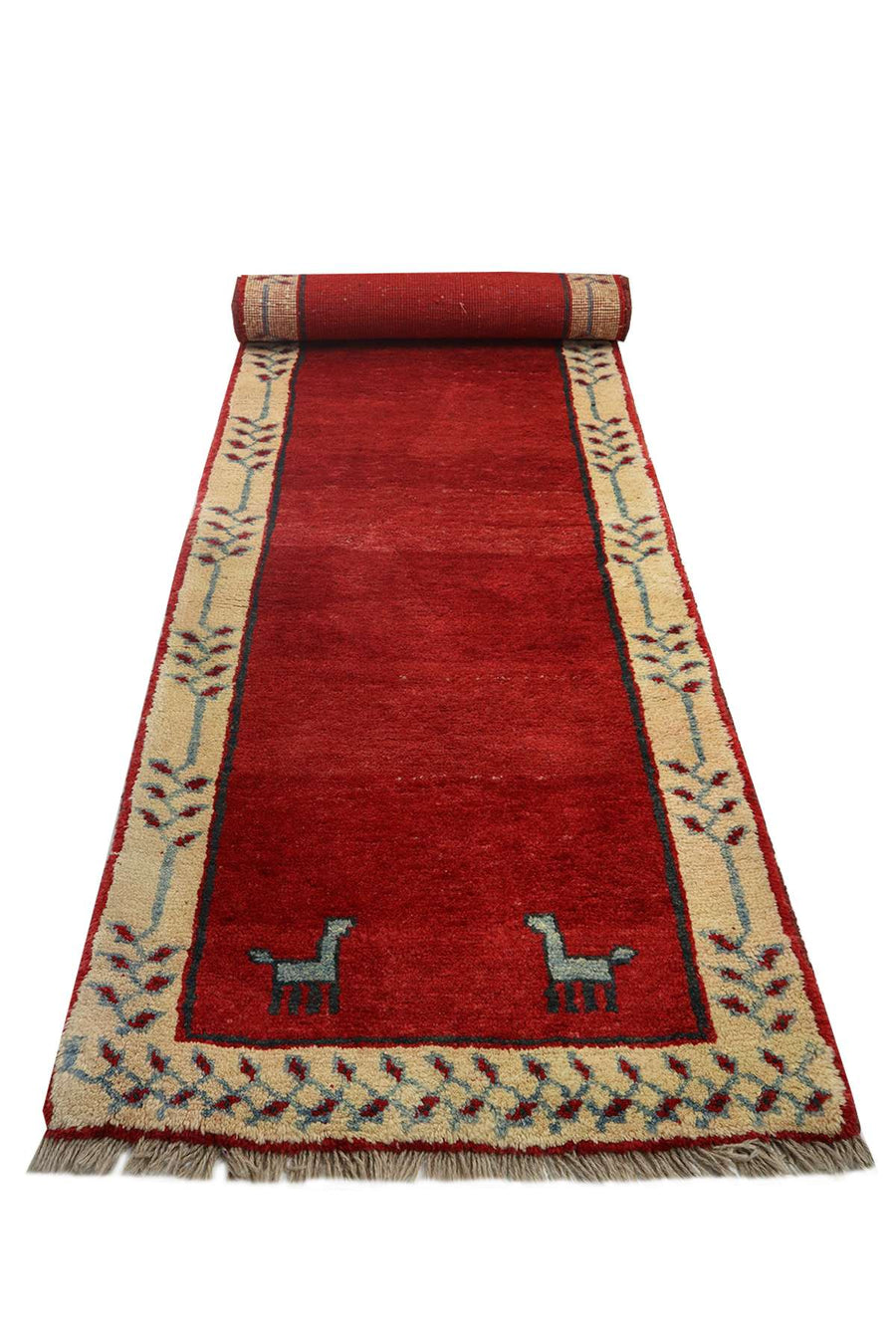 Hand-knotted Gabbeh Runner - Minimalistic Design - 3 x 0.9 m