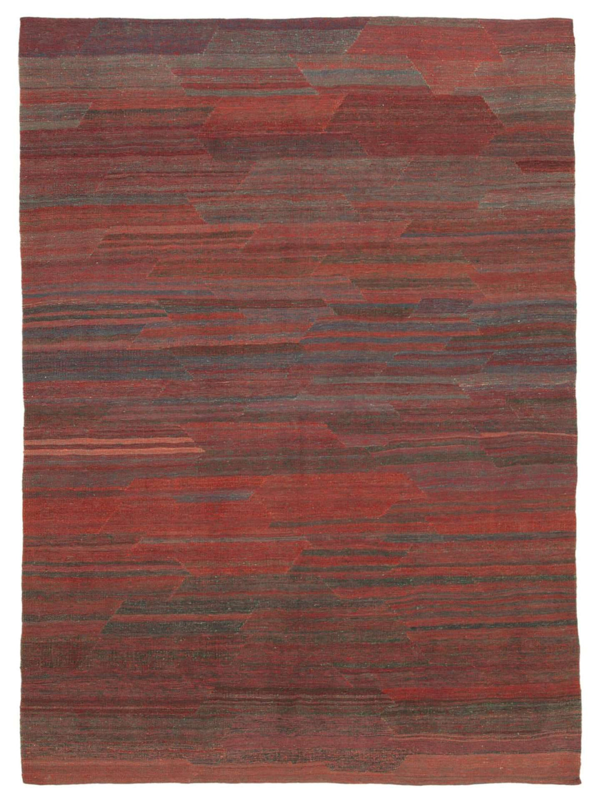 Minimalist Kilim Rug Brick Color - 2.97 x 2.14 m