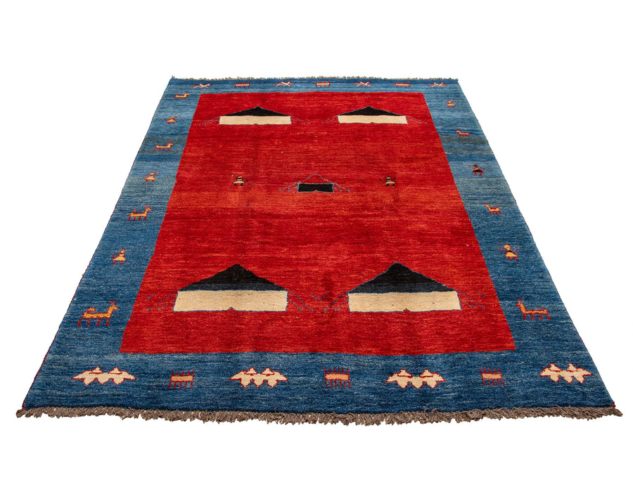 Persian Gabbeh Rug Storytelling Tribal Design - 2.8 x 2.2 m