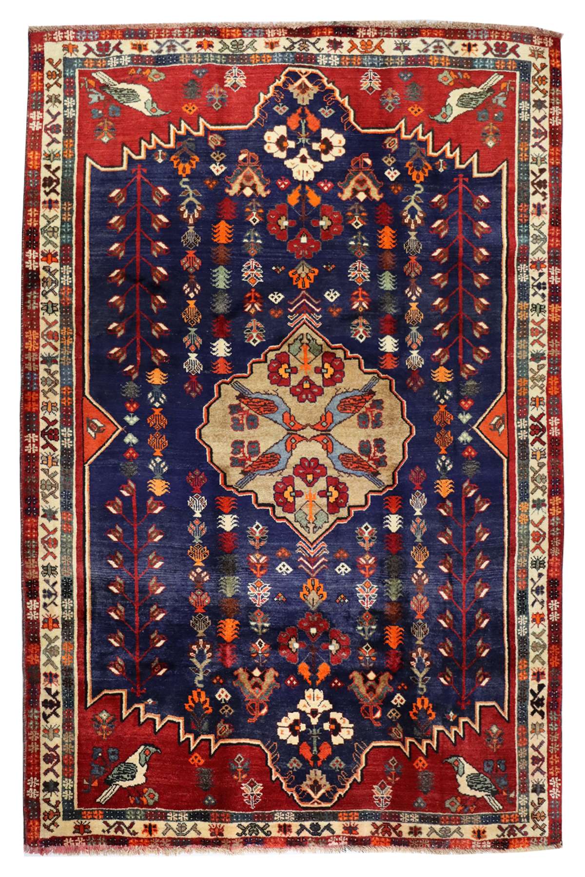 Persian Tribal Rug - Navy Blue Field - 2.6 x 1.7 m