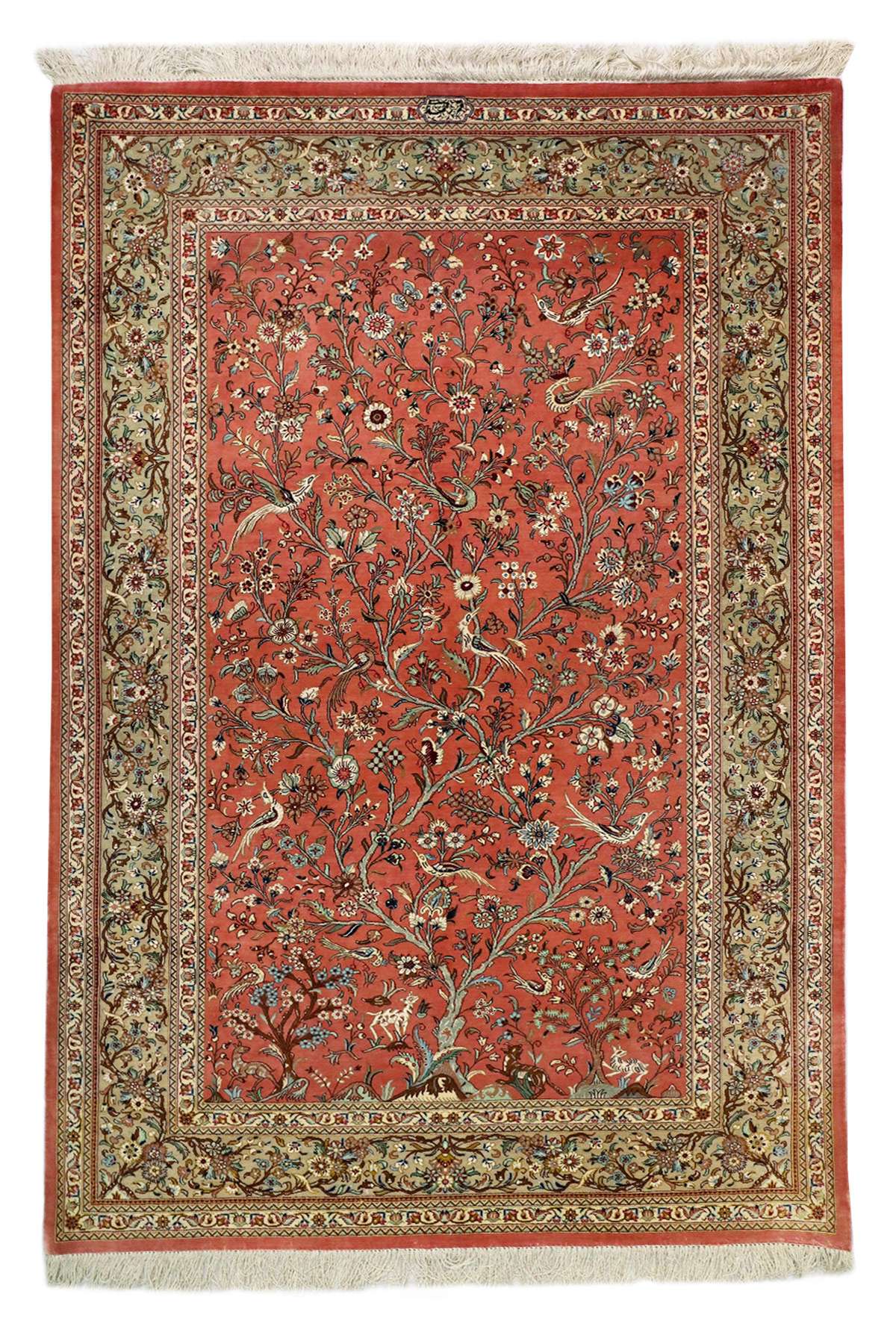 Persian Qum Rug - Luxurious Silk Rug - 1.5 x 1 m