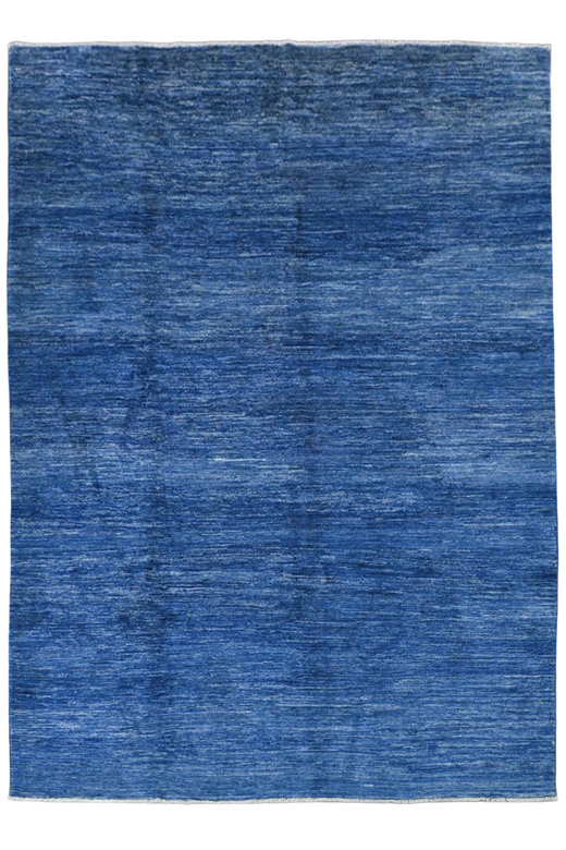 Contemporary Blue Rug - Handwoven & Wool - 2.88 x 2 m