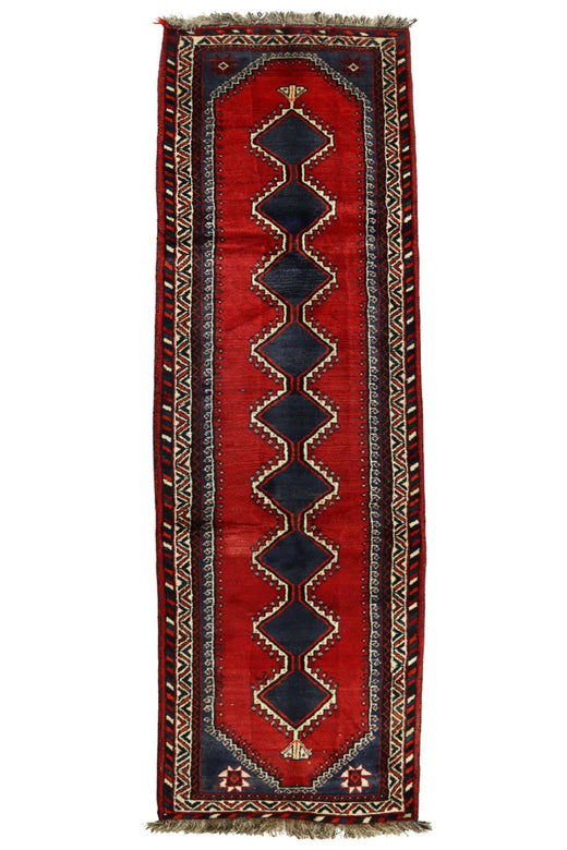 Persian Shiraz Hallway Runner - Traditional Nomadic Design - 3 x 0.8 m