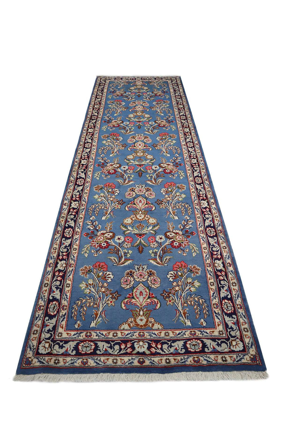 Persian Runner Botanical Pattern - Royal Blue - 3.15 x 0.95 m