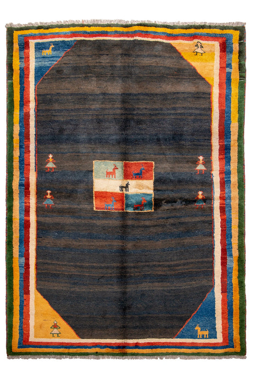 Pictorial Gabbeh Rug Tribal Art - 2.2 x 3.05 m