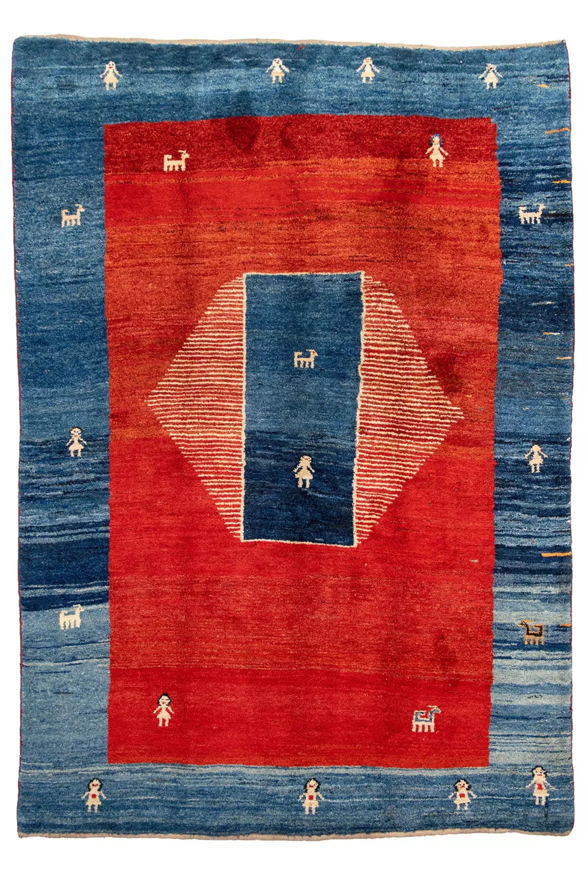 Persian Gabbeh Rug Tribal Motives - 2.85 x 2 m