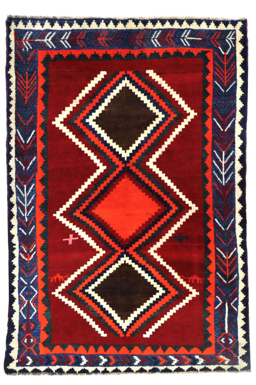 Vintage Gabbeh Rug Geometric Design - 2 x 1.35 m
