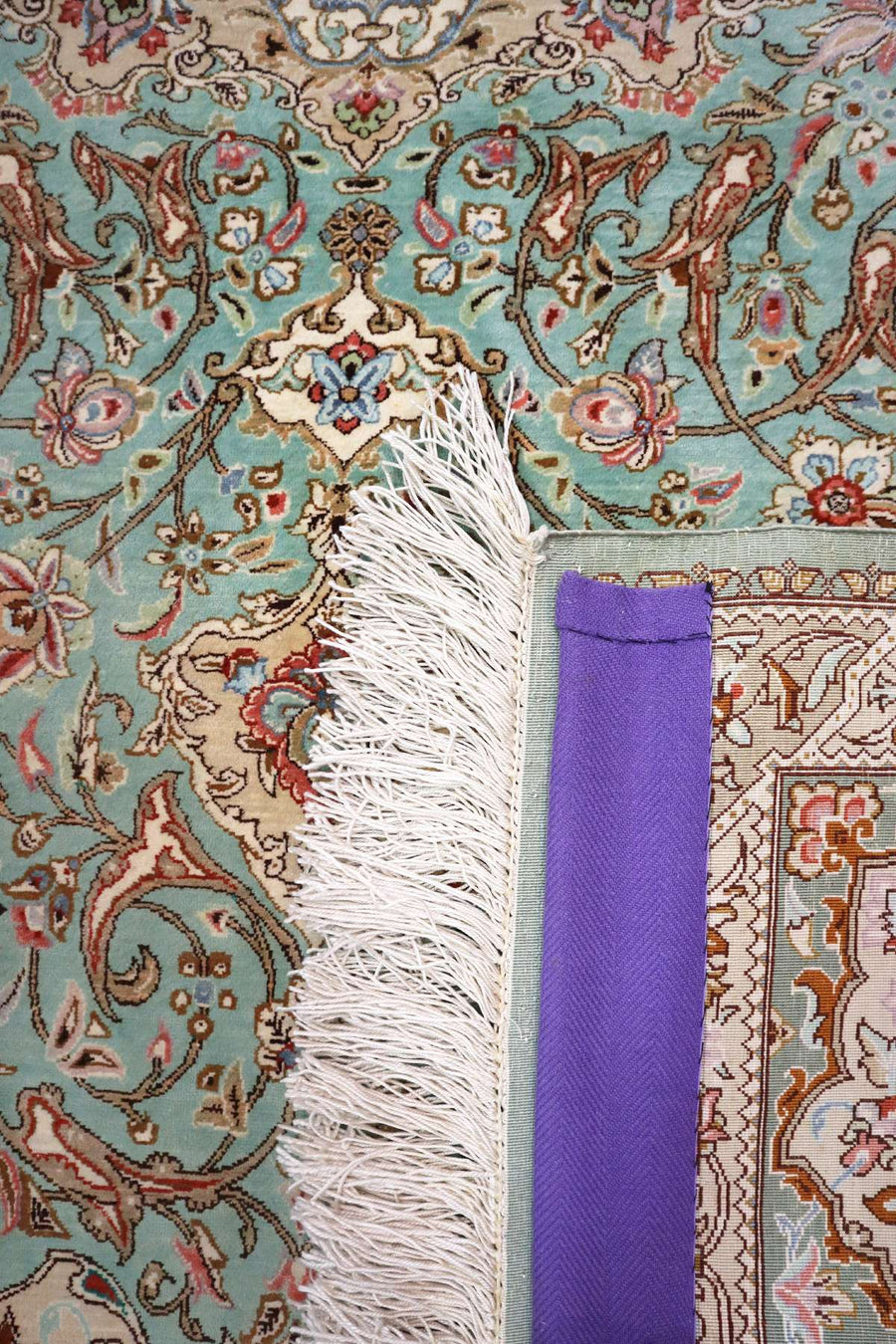 Pure Silk Persian Qum Rug - 1.37 x 2.06 m