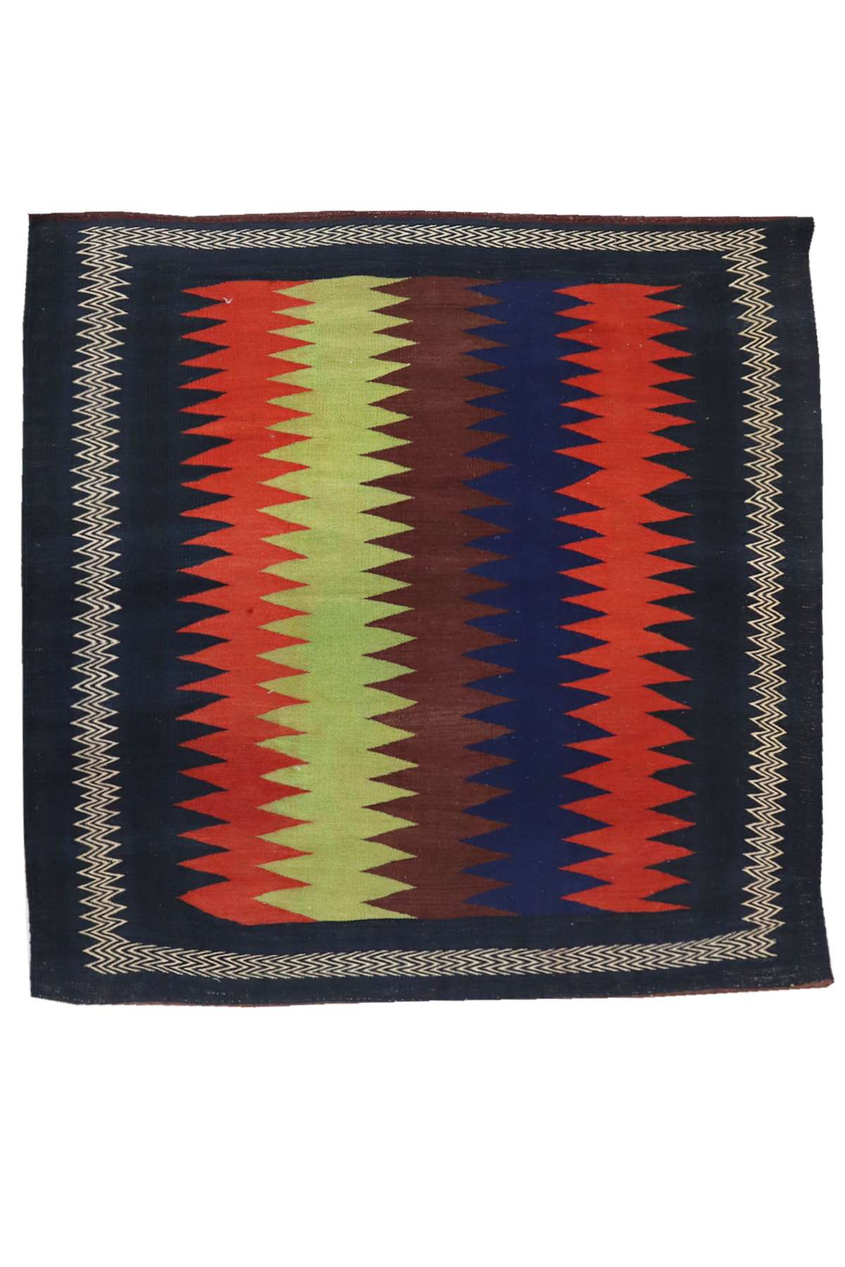 Afshar Sofreh Kilim - Sustainable Home Decor - 1.28 x 1.28 m