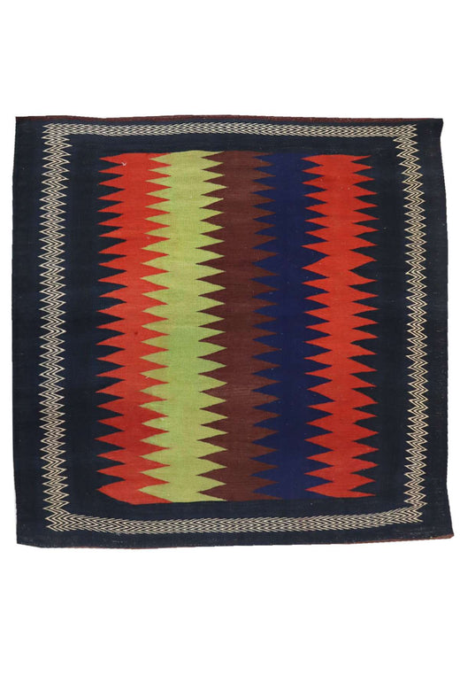Afshar Sofreh Kilim - Sustainable Home Decor - 1.28 x 1.28 m