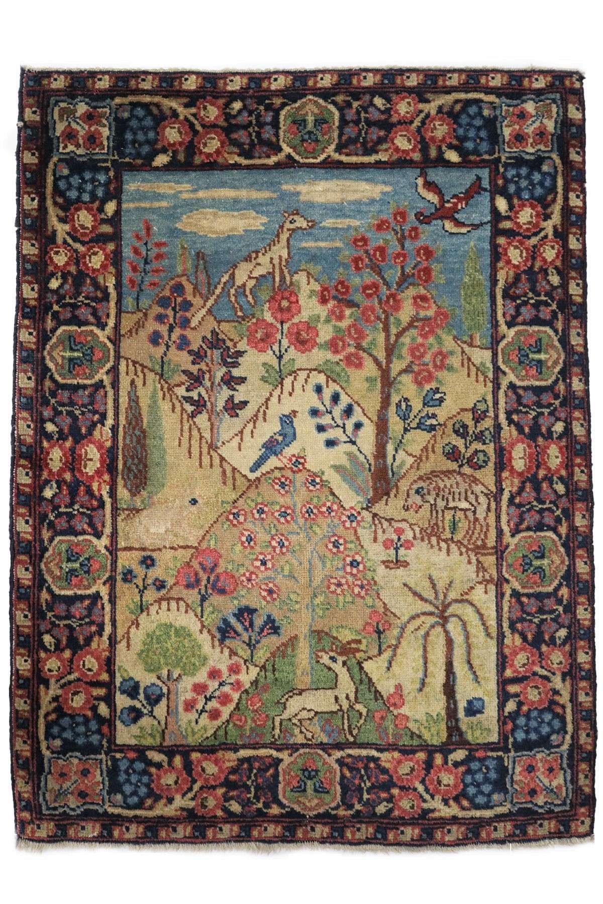 Antique Pictorial Khoy - Pushti Rug