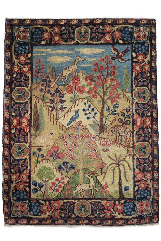 Antique Pictorial Khoy - Pushti Rug