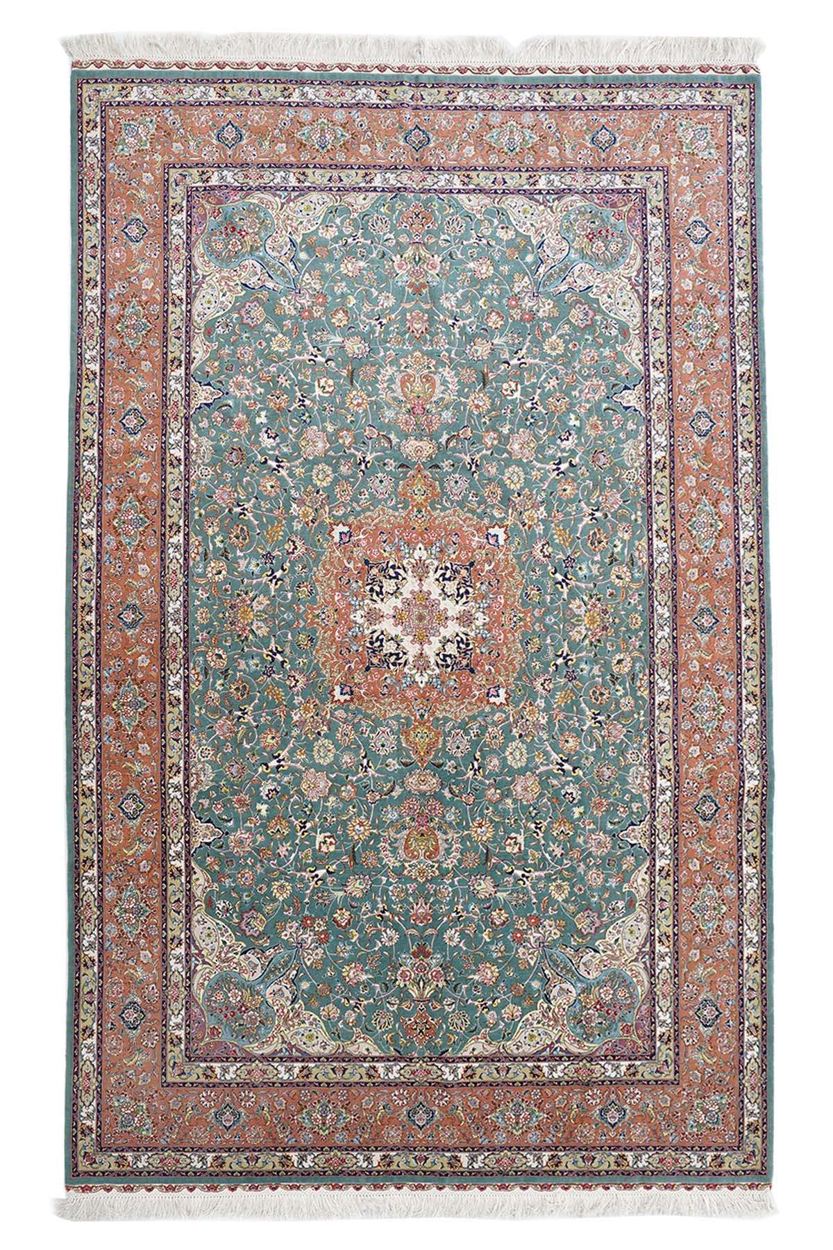 Persian Rug Tabriz - Exquisite Pistachio Colour 70 Raj