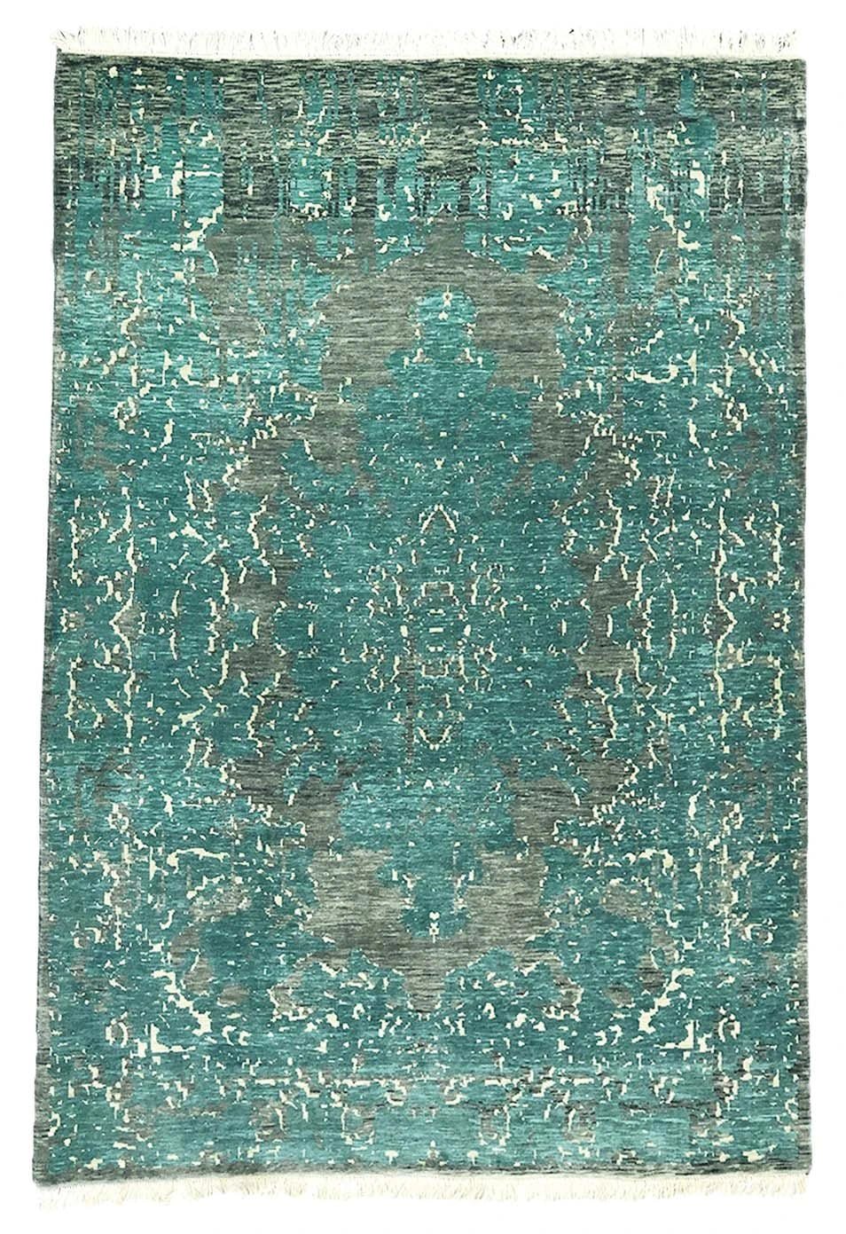 Designer Modern Wool Rug Turquoise - 2.42 x 1.69 m