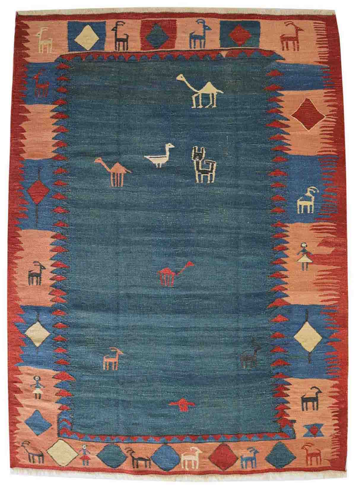 Vintage Persian Kilim - Expressive Floor Art