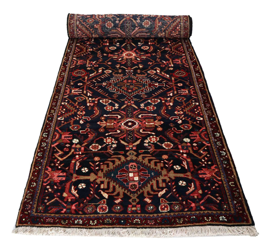 Vintage Heriz Runner Organic Dyed - 3.75 x 0.9 m