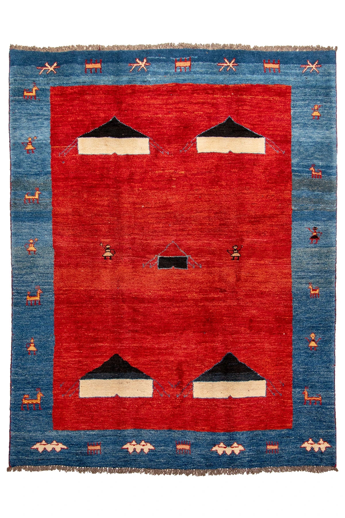Persian Gabbeh Rug Storytelling Tribal Design - 2.8 x 2.2 m