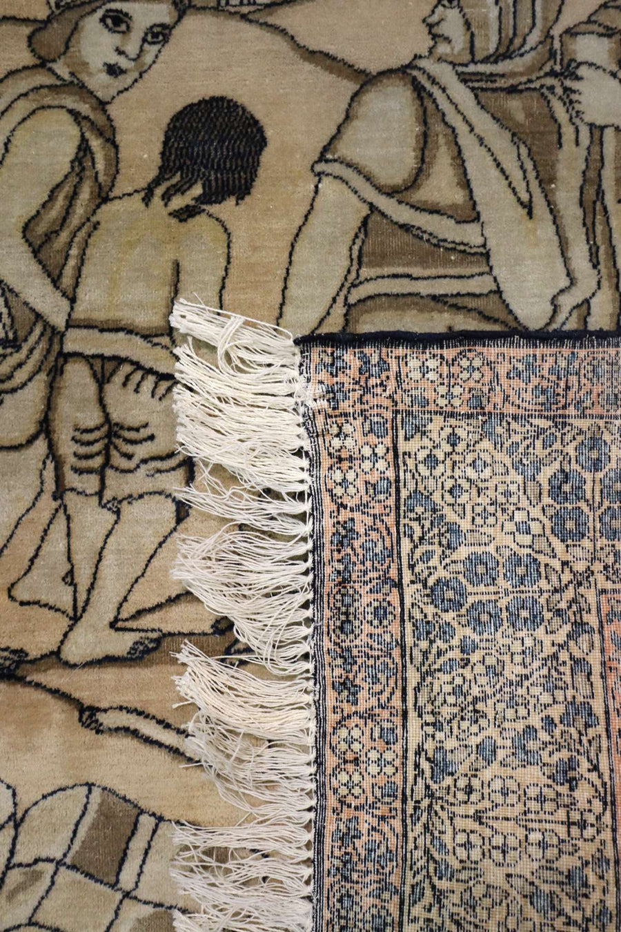 Pictorial Kerman Rug - “Joseph in the Well” - 1.3 x 1 m