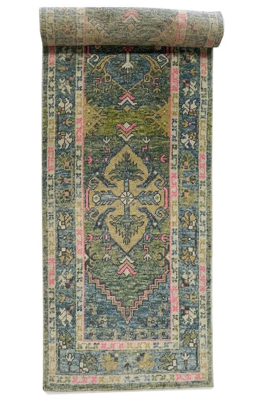 Contemporary Oushak Runner - 3.75 x 0.95 m