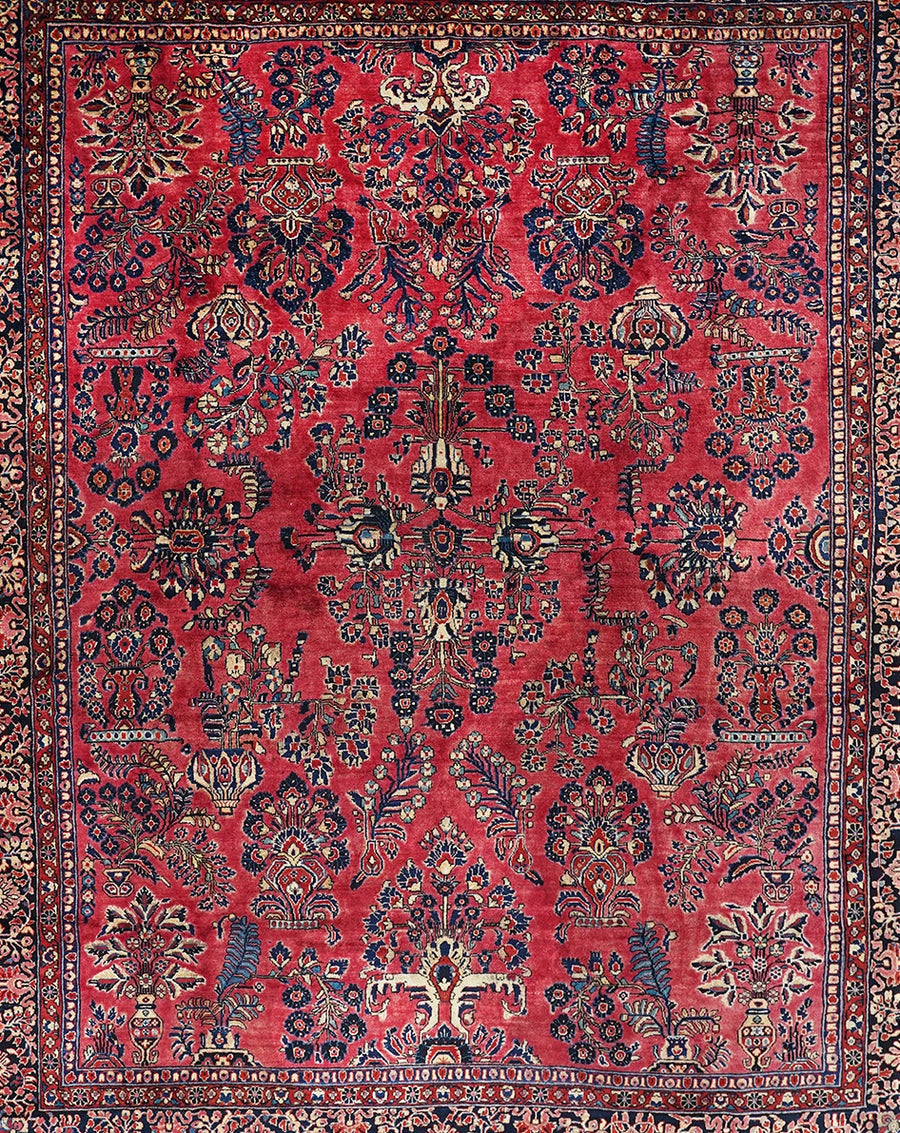 Vintage Persian Rug Sarouk Mohajeran - 3.5 x 2.75 m